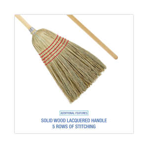 Boardwalk, 8in, Parlor Broom, 56" Overall Length, Corn Bristles, Natural