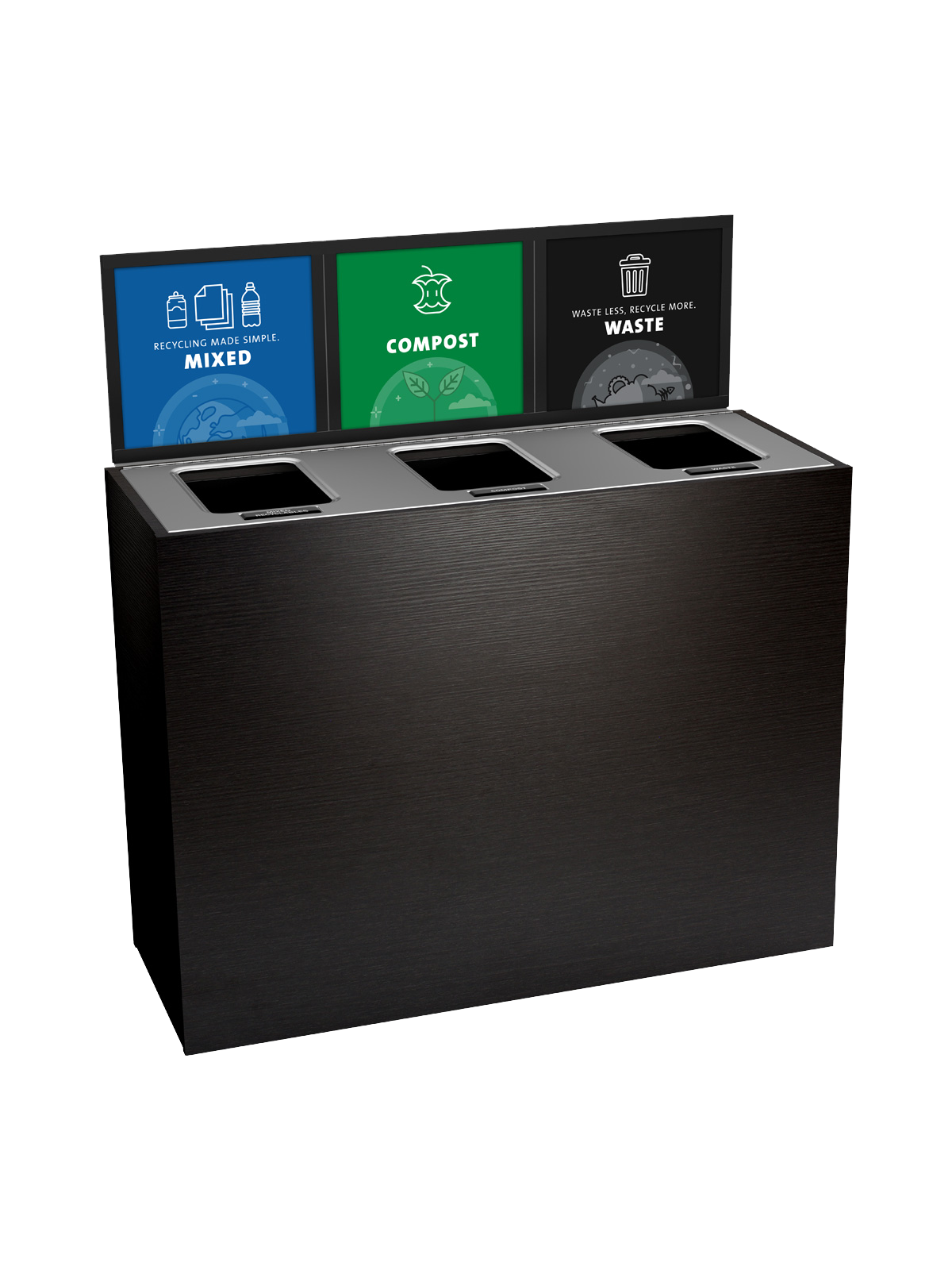 ARISTATA – Triple – Kit – Mixed Recyclables-Compost-Waste – Full – Western Breeze