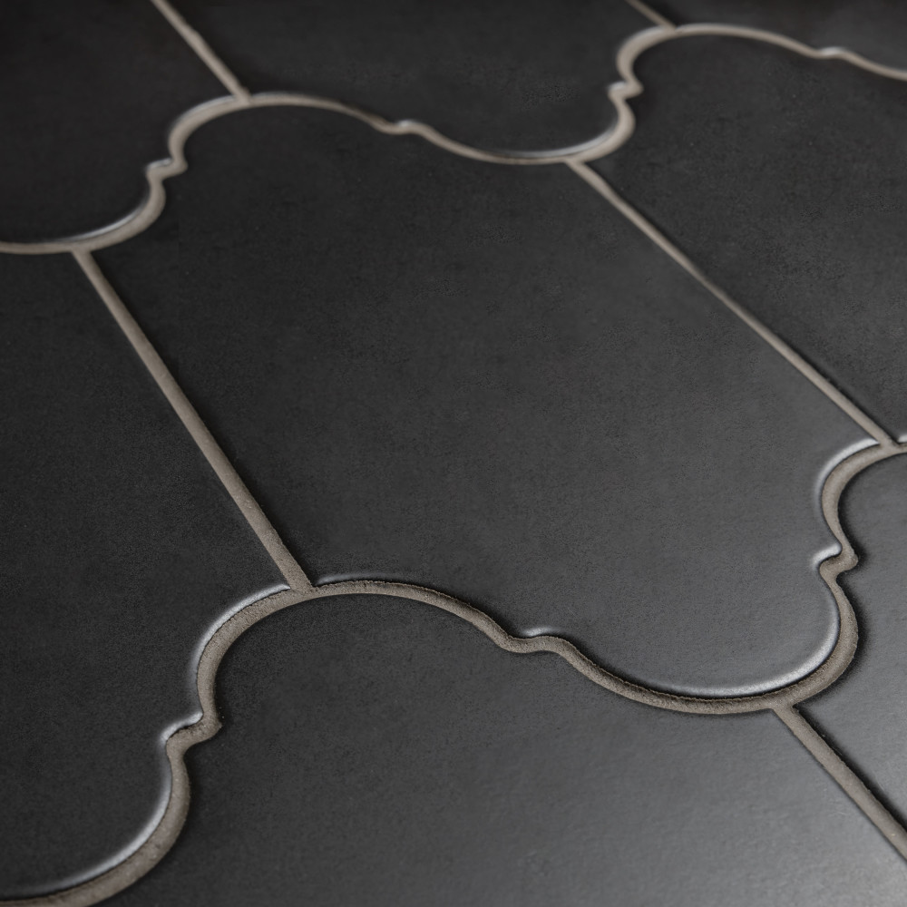 Textile Basic Provenzal Black 6-1/4 in. x 12-3/4 in. Porcelain Floor and Wall Tile