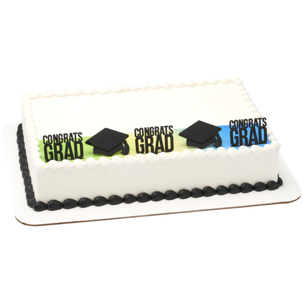 Black Grad Hat Cupcake Rings