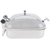 6-quart Intrigue® square stainless steel induction chafer with porcelain food pan
