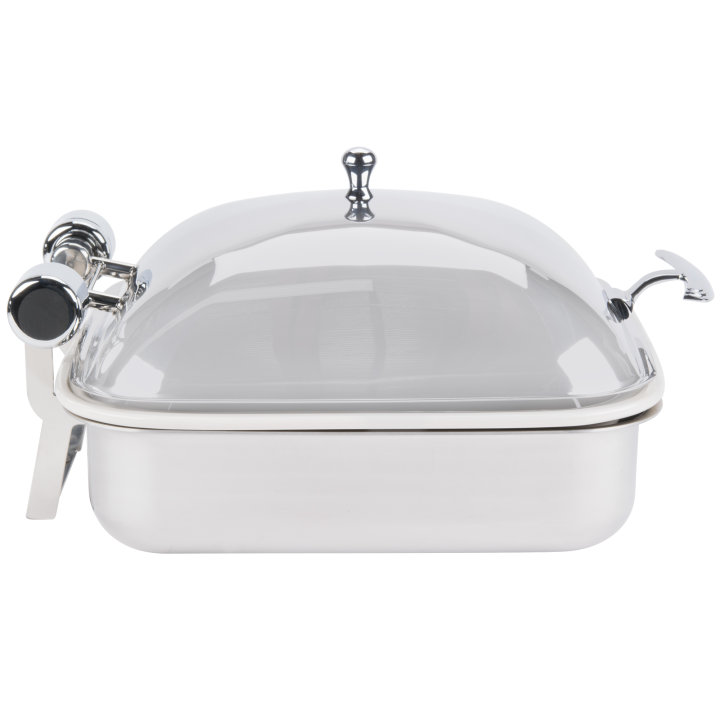 6-quart Intrigue® square stainless steel induction chafer with porcelain food pan