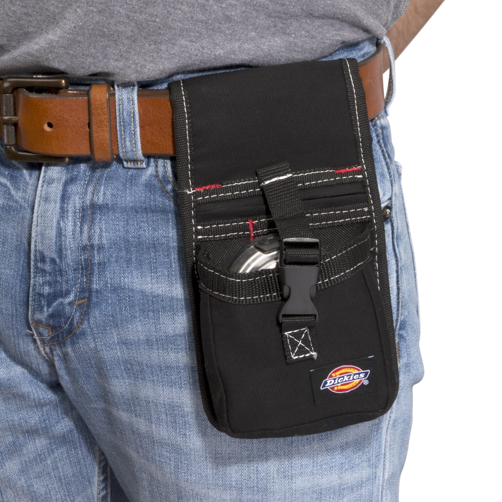 Dickies 2 Pocket Tape Measure Holder Tool Belt Pouch, Black 57070