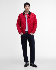 Oversized Transport Quilted Jacket Brick Red