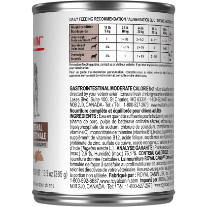Royal Canin Veterinary Diet Canine Gastrointestinal Moderate Calorie Canned Dog Food