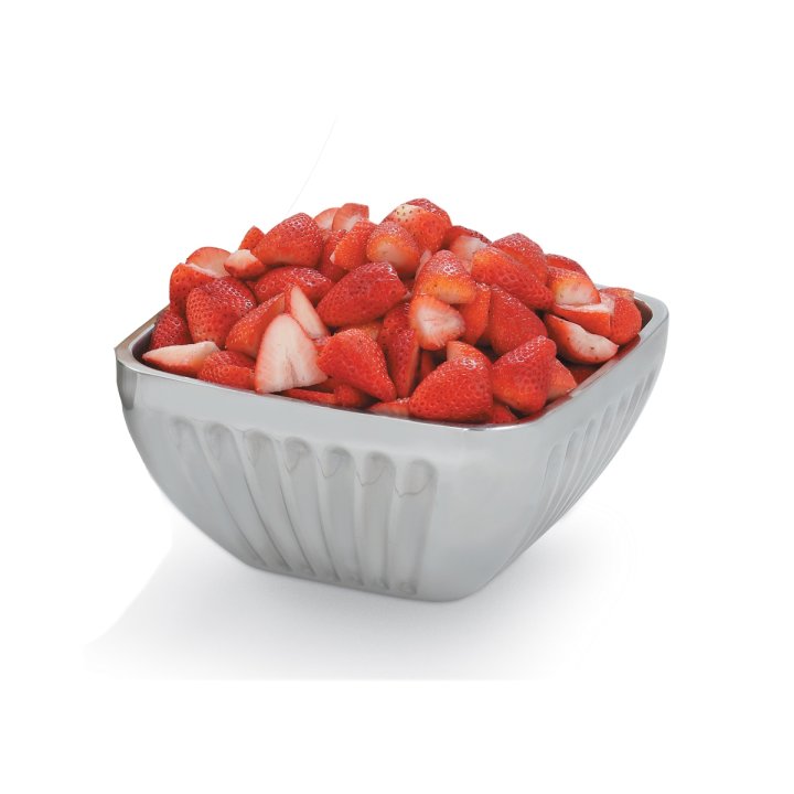 3 ⅕-quart square fluted double-wall stainless steel serving bowl