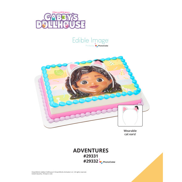 DreamWorks Gabby's Dollhouse Adventures The Magic of Cakes® PhotoCake® Enhanced Background Page