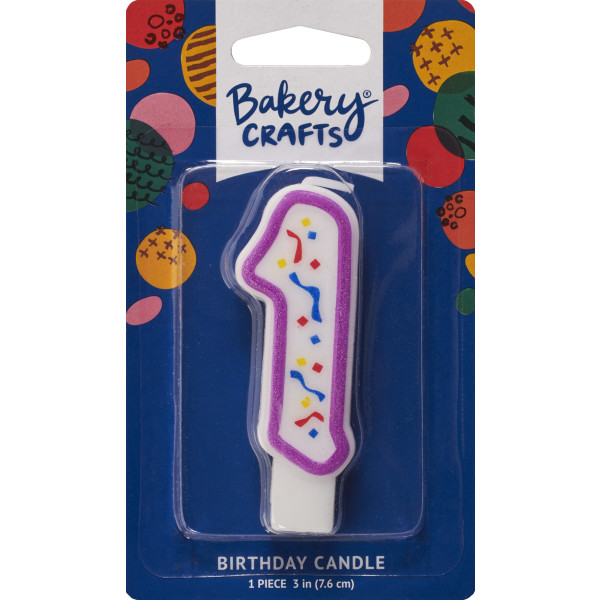 1 Party Purple Numeral Candles