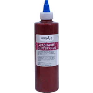 Washable Glitter Glue, 8 oz., Red