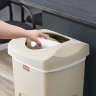 Rubbermaid Commercial, Untouchable, Swing Top, Square, Resin, 23 gal, Beige, Receptacle Lid