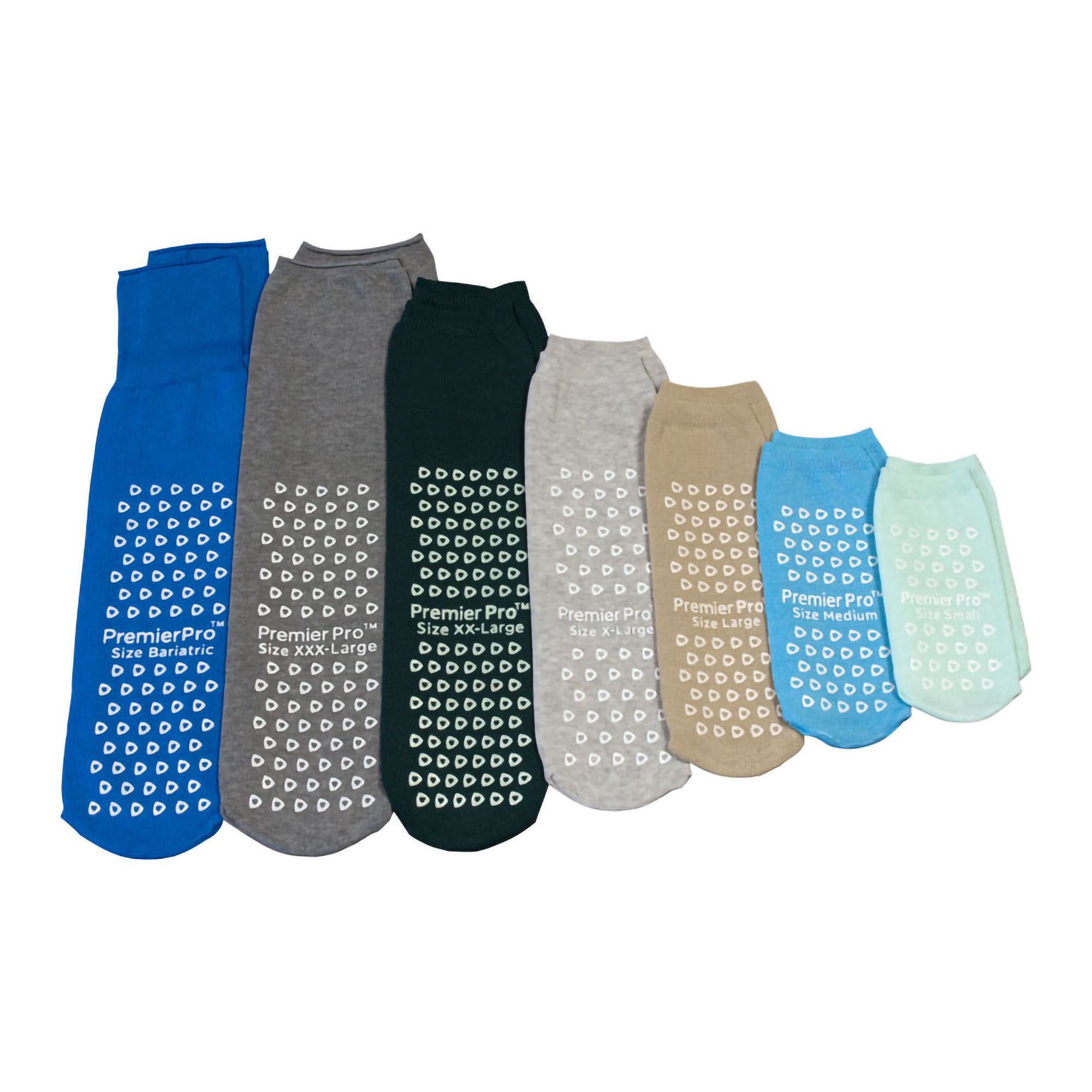 Slipper Socks PremierPro™ Unisex Adult 2X-Large Double Tread Single Patient Use Light Green