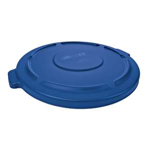Rubbermaid Commercial, BRUTE®, Self-Draining, Round, Resin, 20 gal, Resin, Blue, Receptacle Lid