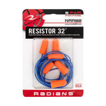 Radians Resistor® 32 Disposable Foam Earplugs - 3 Pair Corded