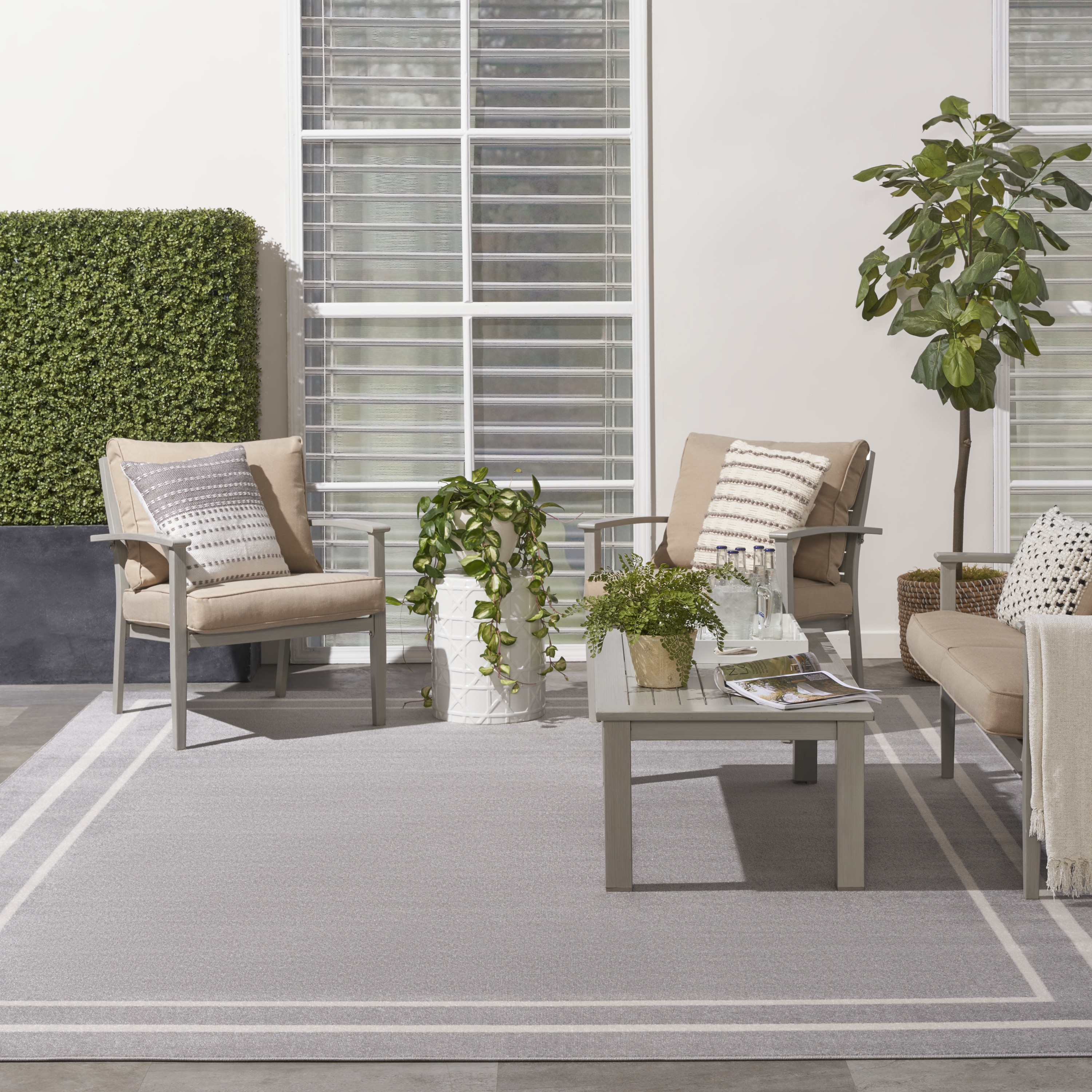 Nourison Nourison Essentials 8' x 10' Grey Ivory Contemporary Rug