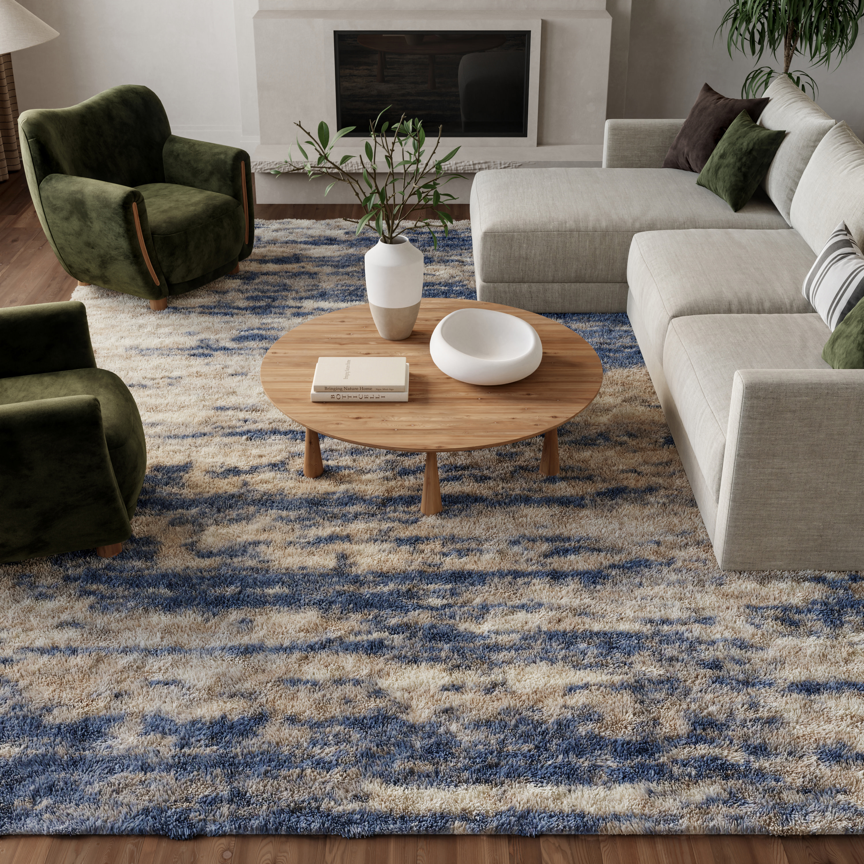 Nourison Dreamy Shag 7'10" x 9'10" Light Blue Grey Shag Indoor Rug