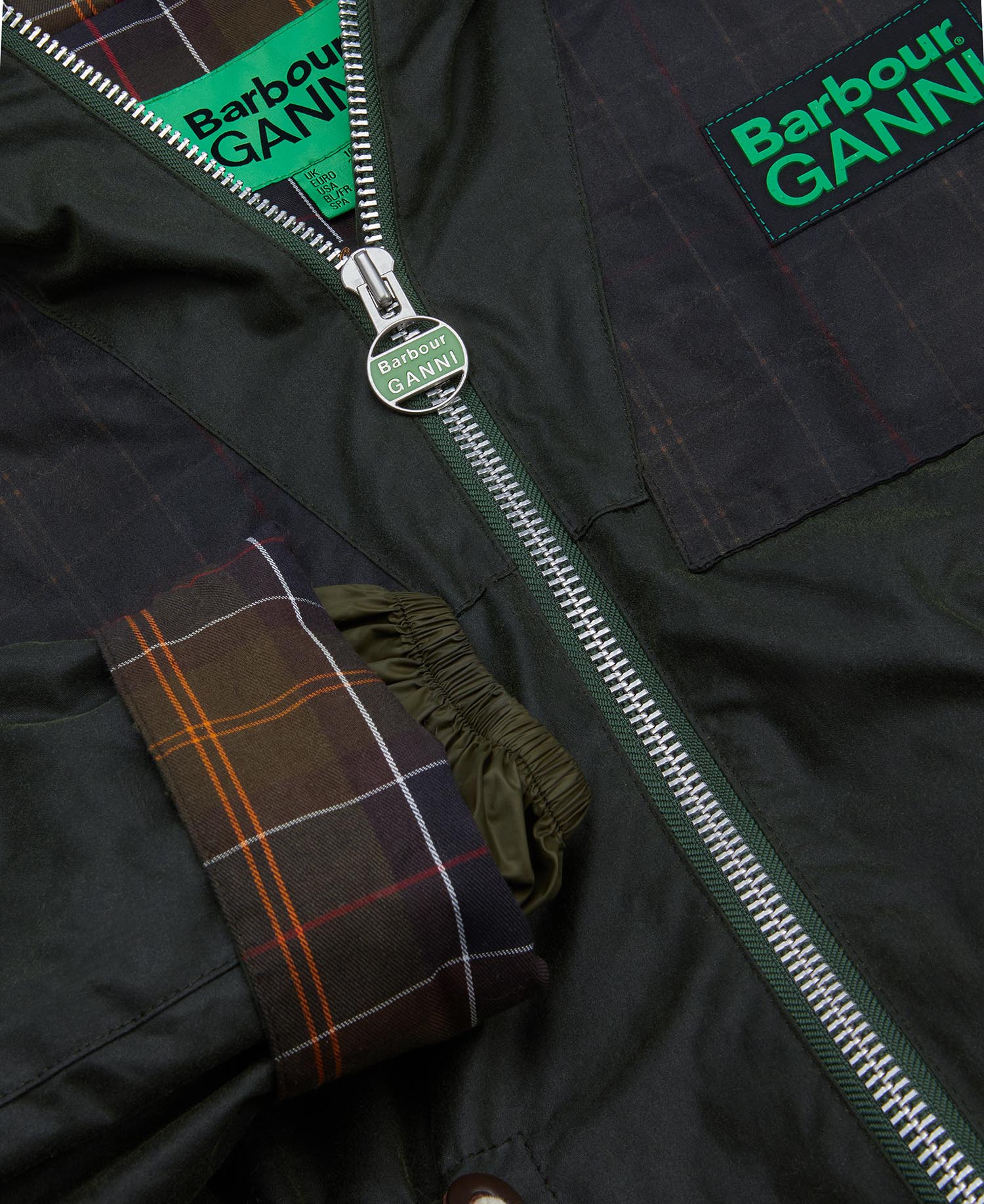 Barbour x GANNI Waxed Parka Jacket image number 7