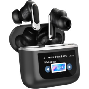 Wireless Earbuds with LCD Full-Color Touch Screen