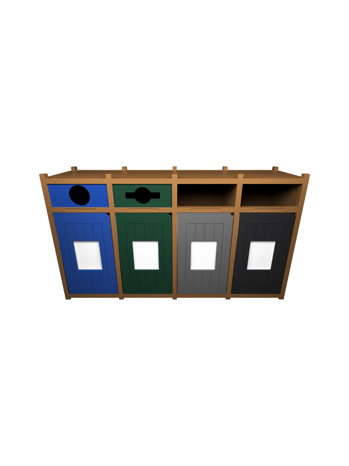 VISION – Quad – Unit – Circle-Mixed-Full-Full – Cedar-Blue-Green-Grey-Black