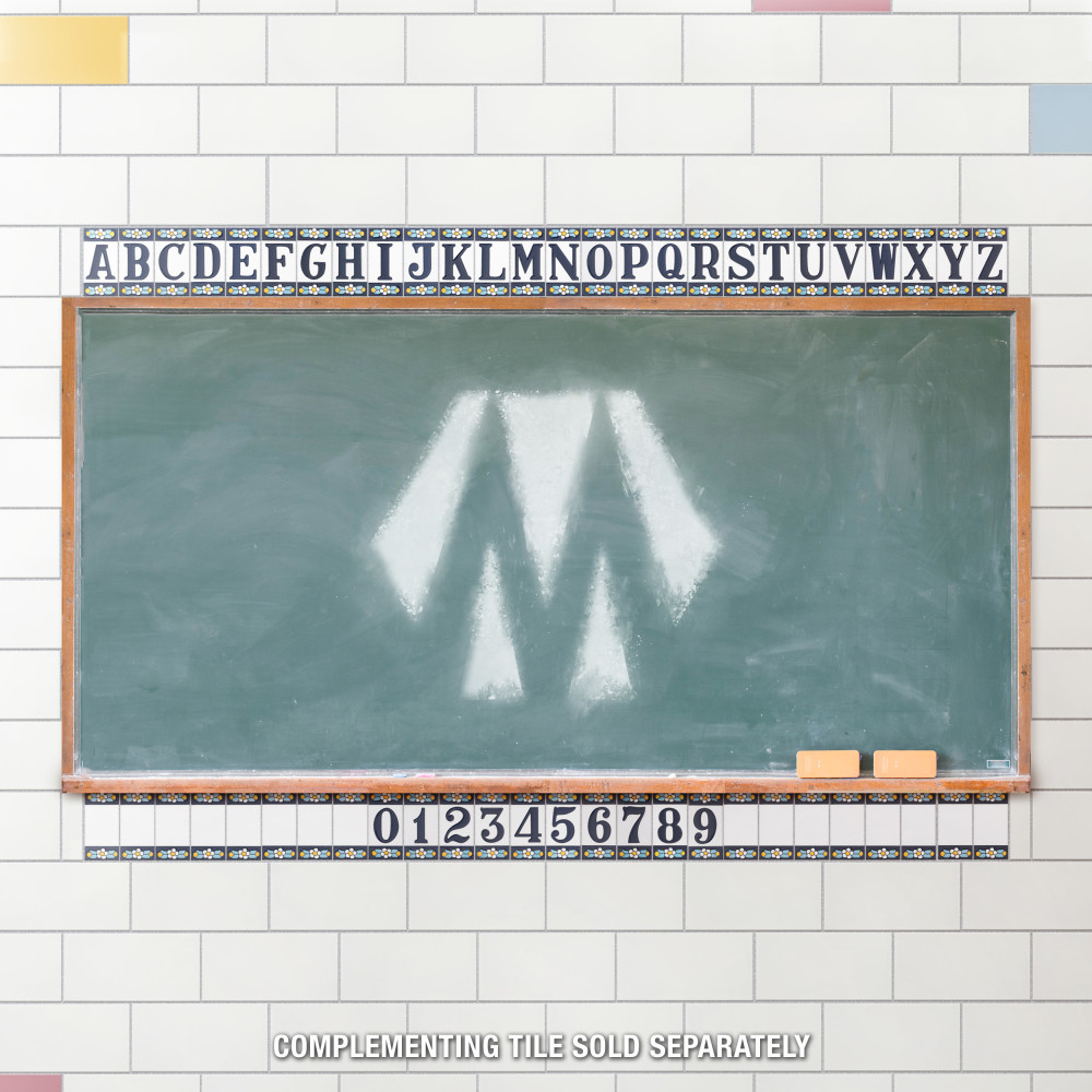 Sevillano Flora Address Letters P 2-1/8 in. x 4-3/8 in. Ceramic Wall Trim