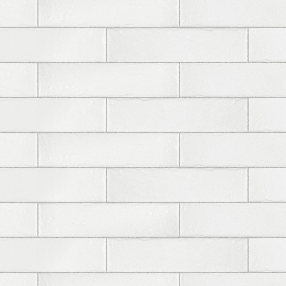 Brooklin Brick White 2.38x9.75 Rectangle Porcelain Floor and Wall Digital Pattern