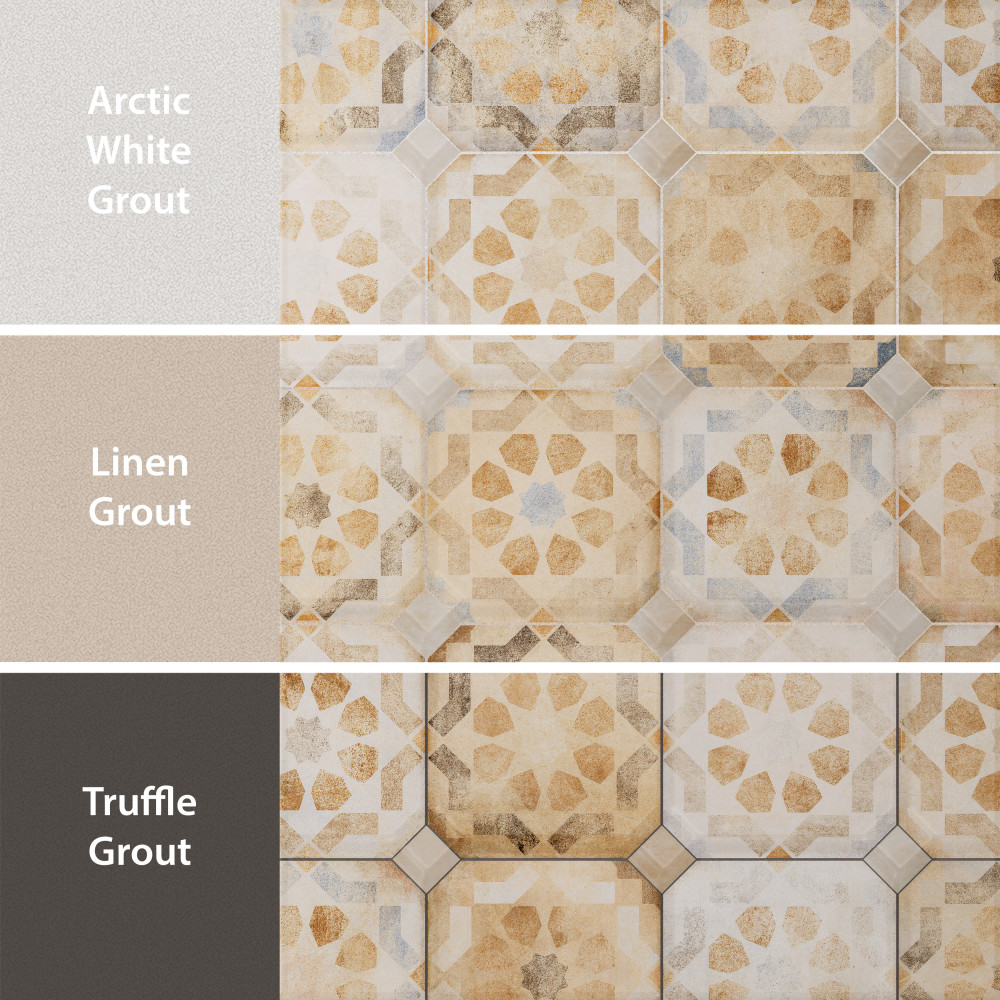 Laverton Octagon Deco Multicolor with Taco Arena 7-7/8 in. x 7-7/8 in. Porcelain Floor and Wall Tile