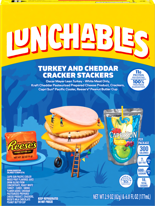 Lunchables Turkey & Cheddar Cracker Meal Kit, Capri Sun Pacific Cooler, Peanut Butter Cup 8.9 oz Box