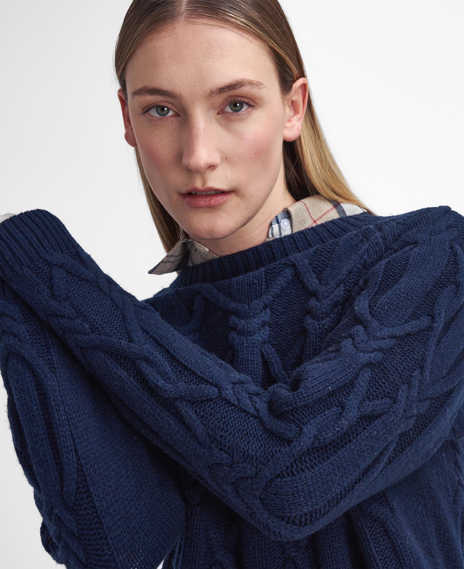 Elisha Cable-Knit Crew Neck Jumper image number 3