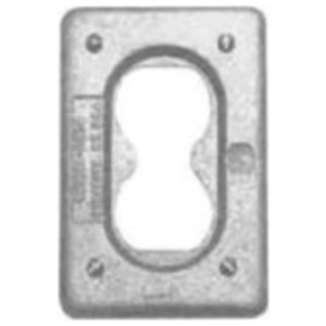 Electrical Box Cover, Ferrous Metal, 1 Gang, Convenience Receptacle