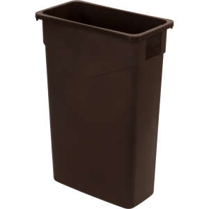 Carlisle, TrimLine™, 23 gal, Polyethylene, Brown, Rectangle, Receptacle