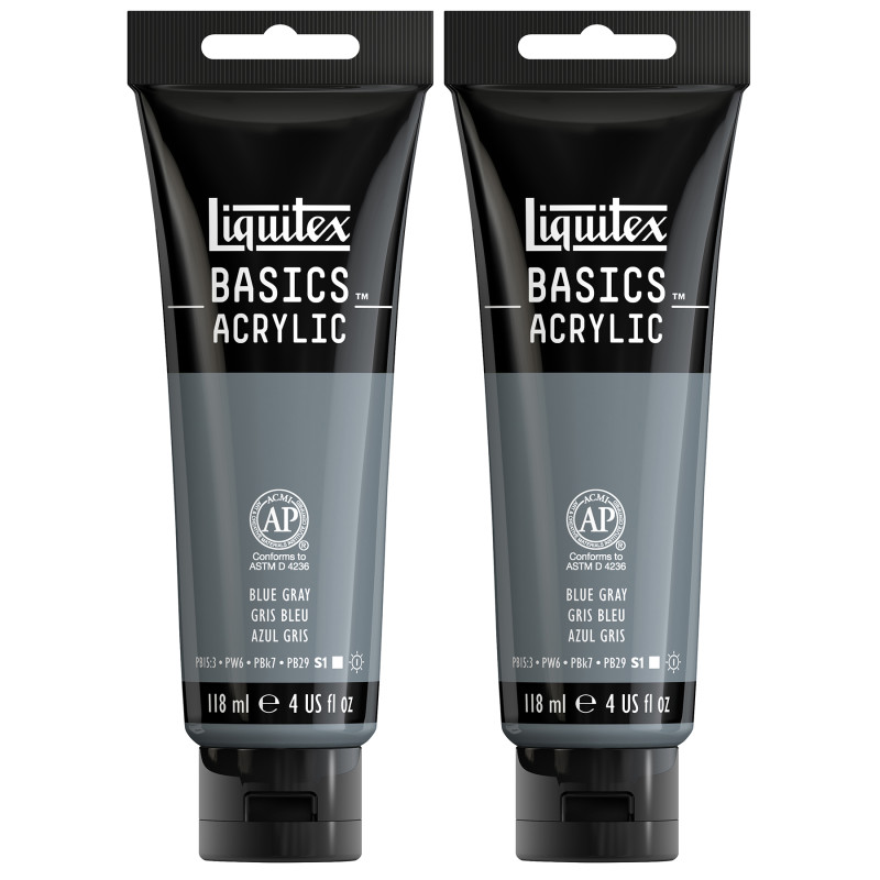 BASICS Acrylic Paint, 118 mL Tube, Blue Gray, Pack of 2
