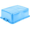 7-inch deep Traex® Color-Mate blue food storage drain box set with recessed lid