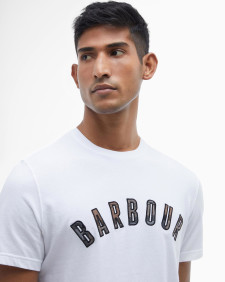 Ancroft Tartan Logo T-Shirt White/Cedarwood