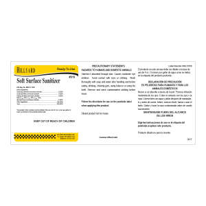 Label RTU 919 Soft Surface Sanitizer