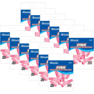 Pink Eraser Caps, 12-Count Pack, 12-Pack
