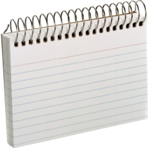 Spiral Index Cards, 3" x 5", White, Ruled, 50 Per Pack