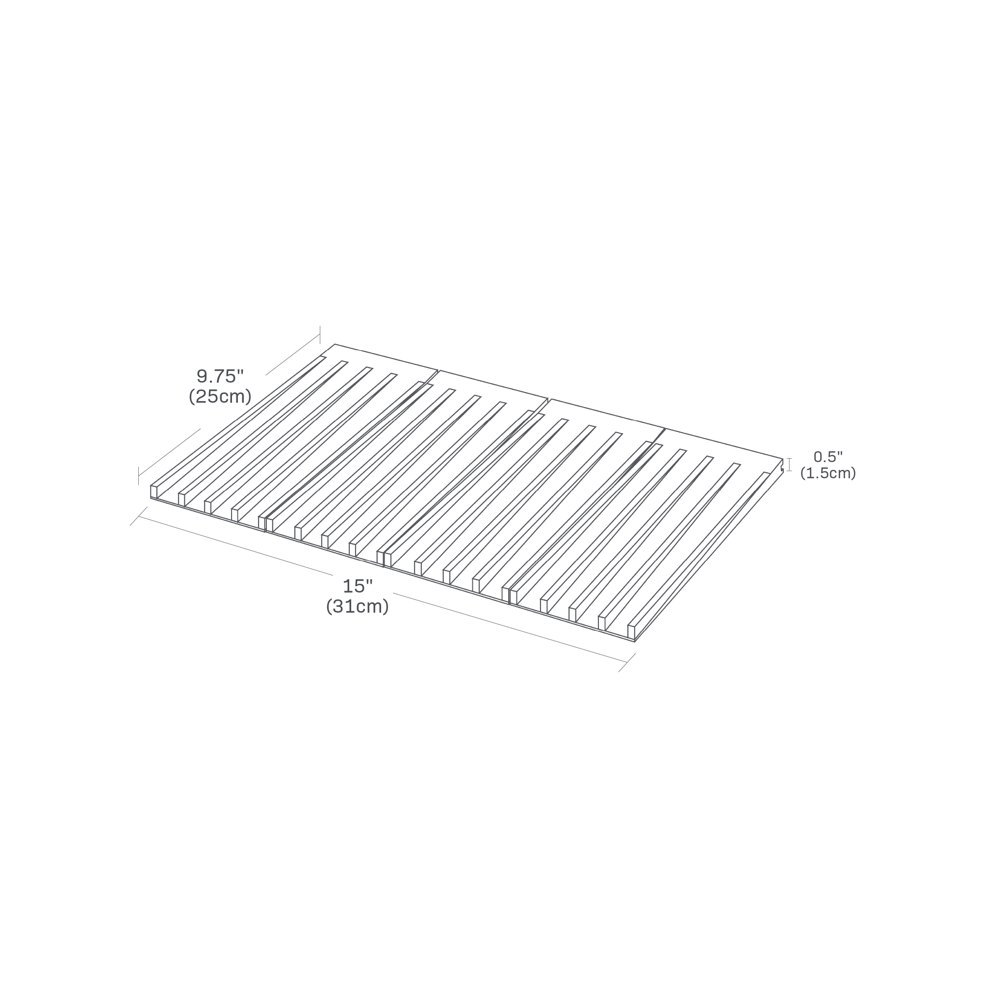TOWER Folding Dish Drainer Mat and Trivet. 15 inches long, 9.75 inches wide, 0.5 inches tall.