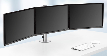 Position multiple monitors for perfectly aligned viewing.