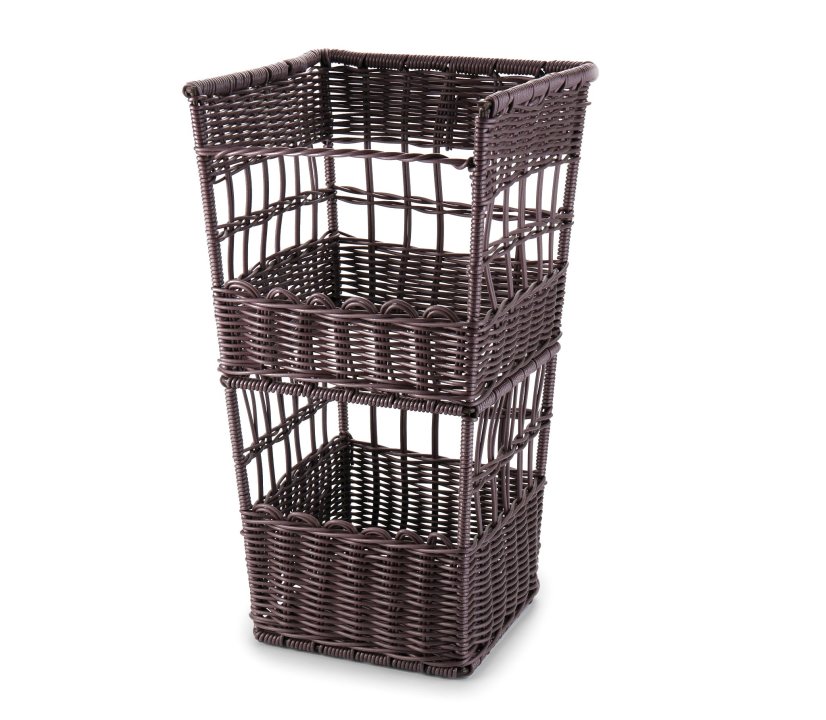Corbeille à pain en polypropylène de 29 x 29 cm en marron foncé