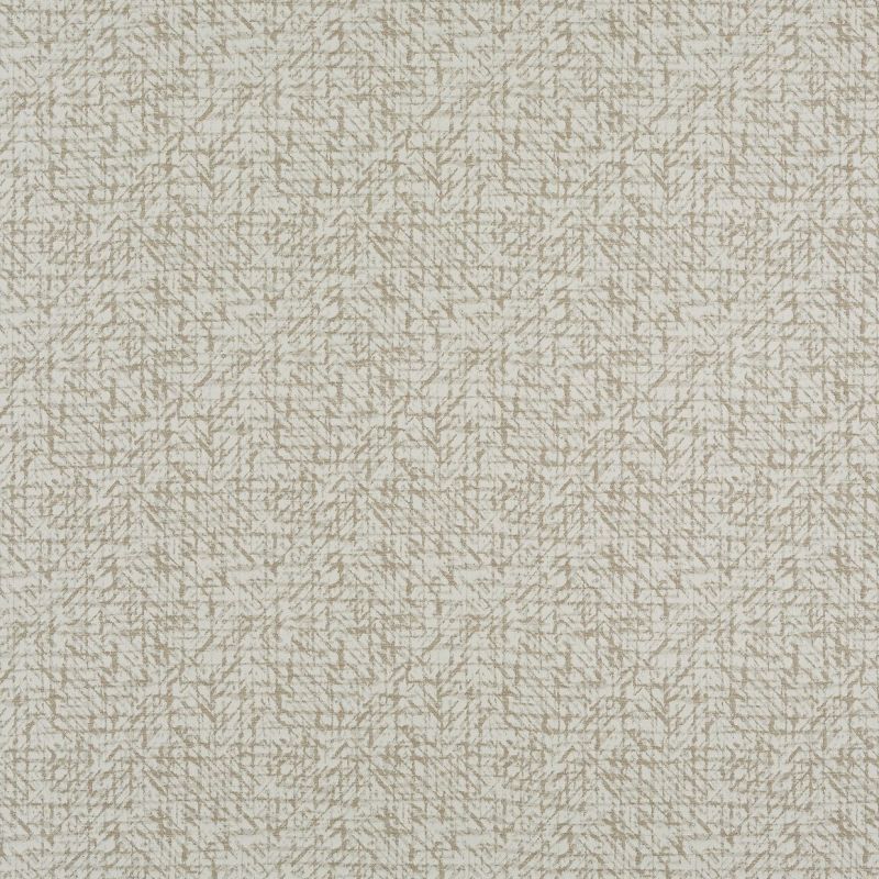 Neutral beige and white textured wallpaper with a repetitive fine leaf-like pattern; covering a flat surface and providing a subtle decorative backdrop in an evenly lit interior.