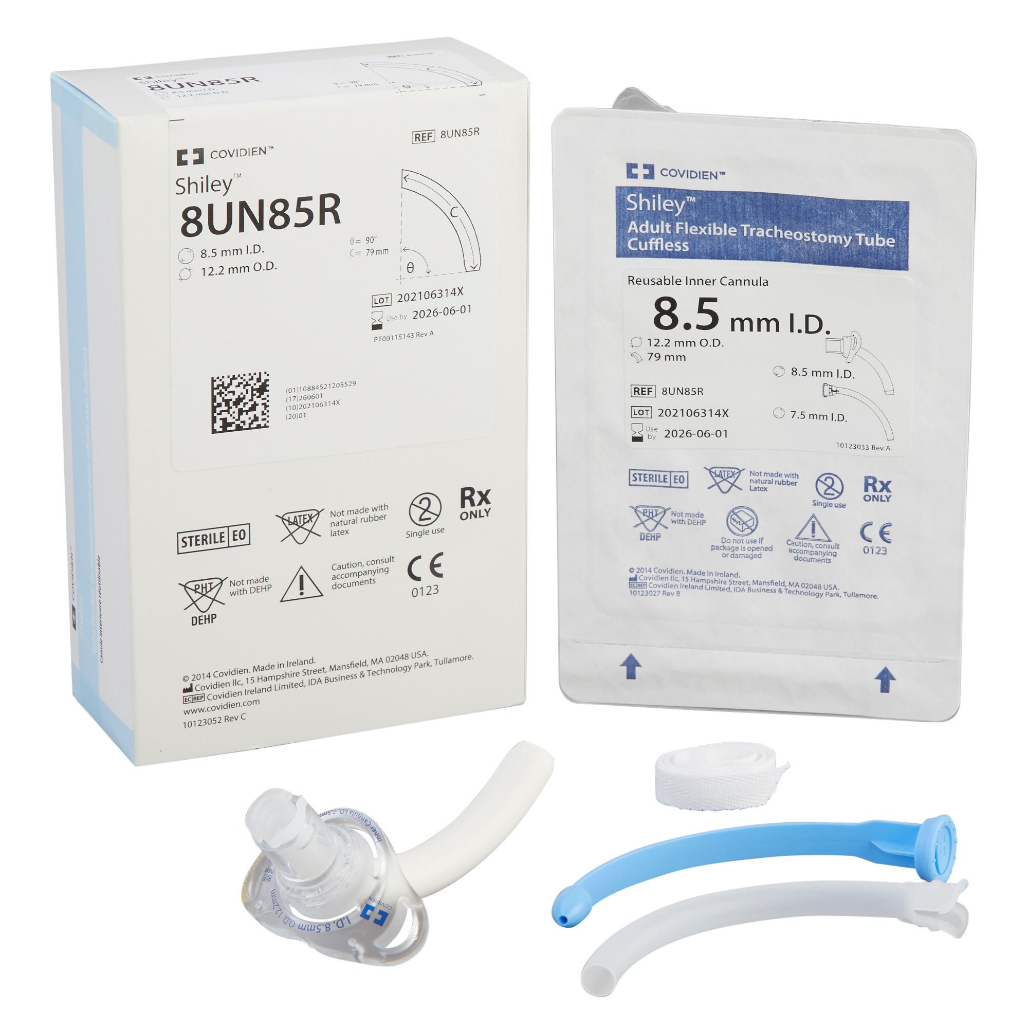 Medtronic MITG TUBE, TRACH UNCUFFED W/RUSBL CANNULA SHILEY ADLT 8.5"