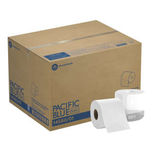 GEO1458001, Georgia Pacific, Pacific Blue Basic Standard Bath Tissue, 1 ply, 4in x 3.8in, 1210 Sheets