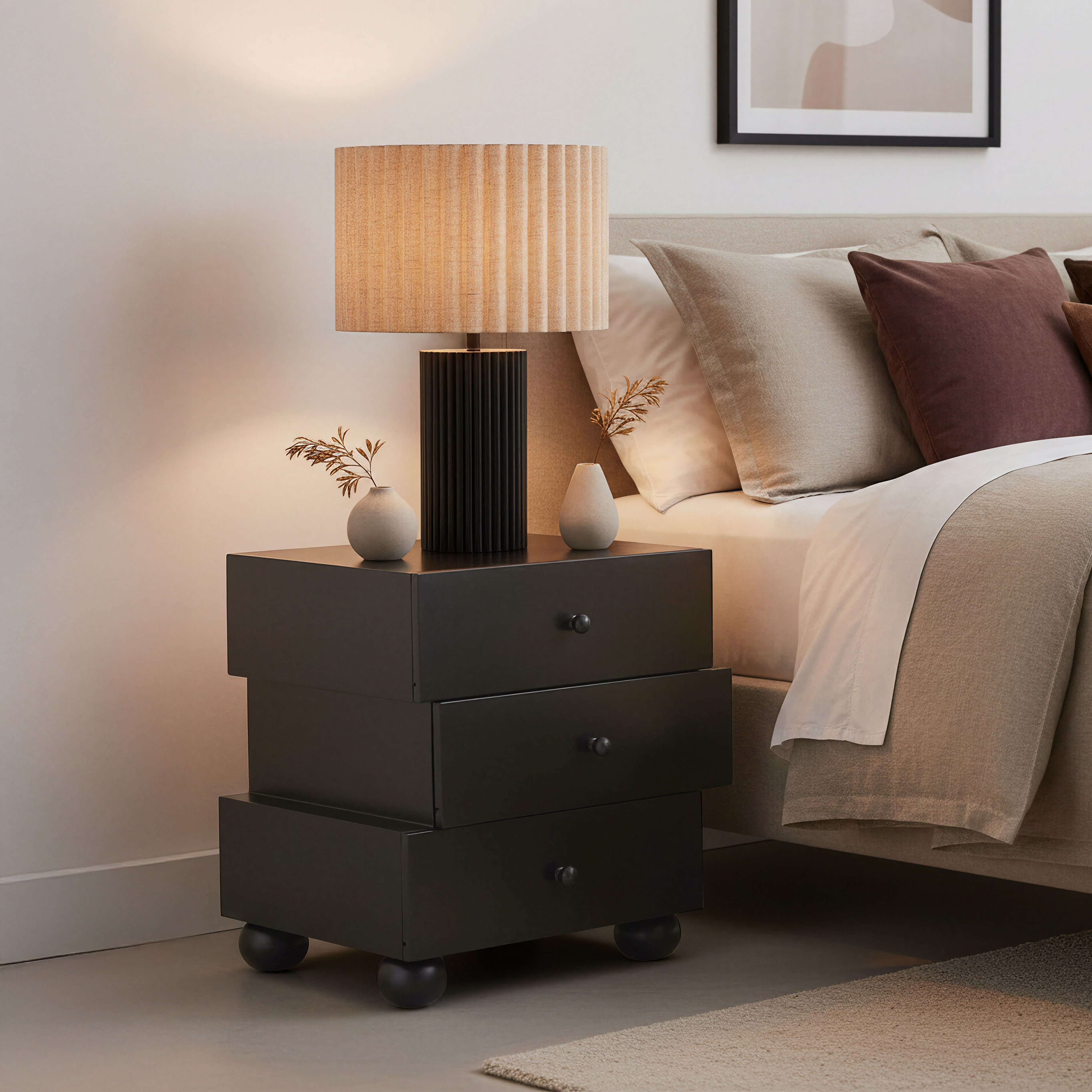 Aurora Table Lamp Beige & Black product image
