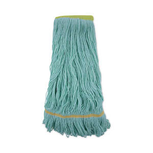 Boardwalk, Ecomop Dual Fiber Looped-End Wet Mop Head with 1" Headband, Extra Large, Green