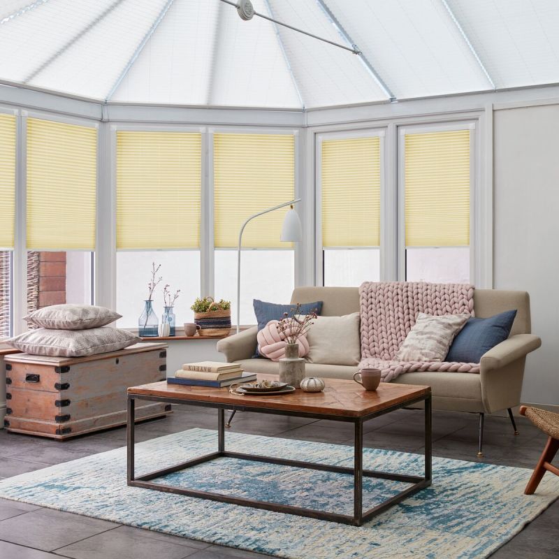 Solartex Chintz Lemon Pleated blind