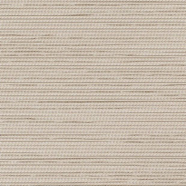 Beige woven fabric panel (roller-blind style) with tight horizontal weave; fully lowered, covering the surface; close-up indoor view with even, diffused lighting.