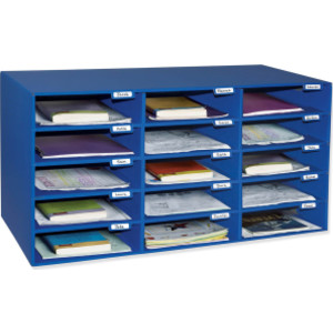 Mailbox, 15-Slot, Blue, 16-3/8"H x 31-1/2"W x 12-7/8"D