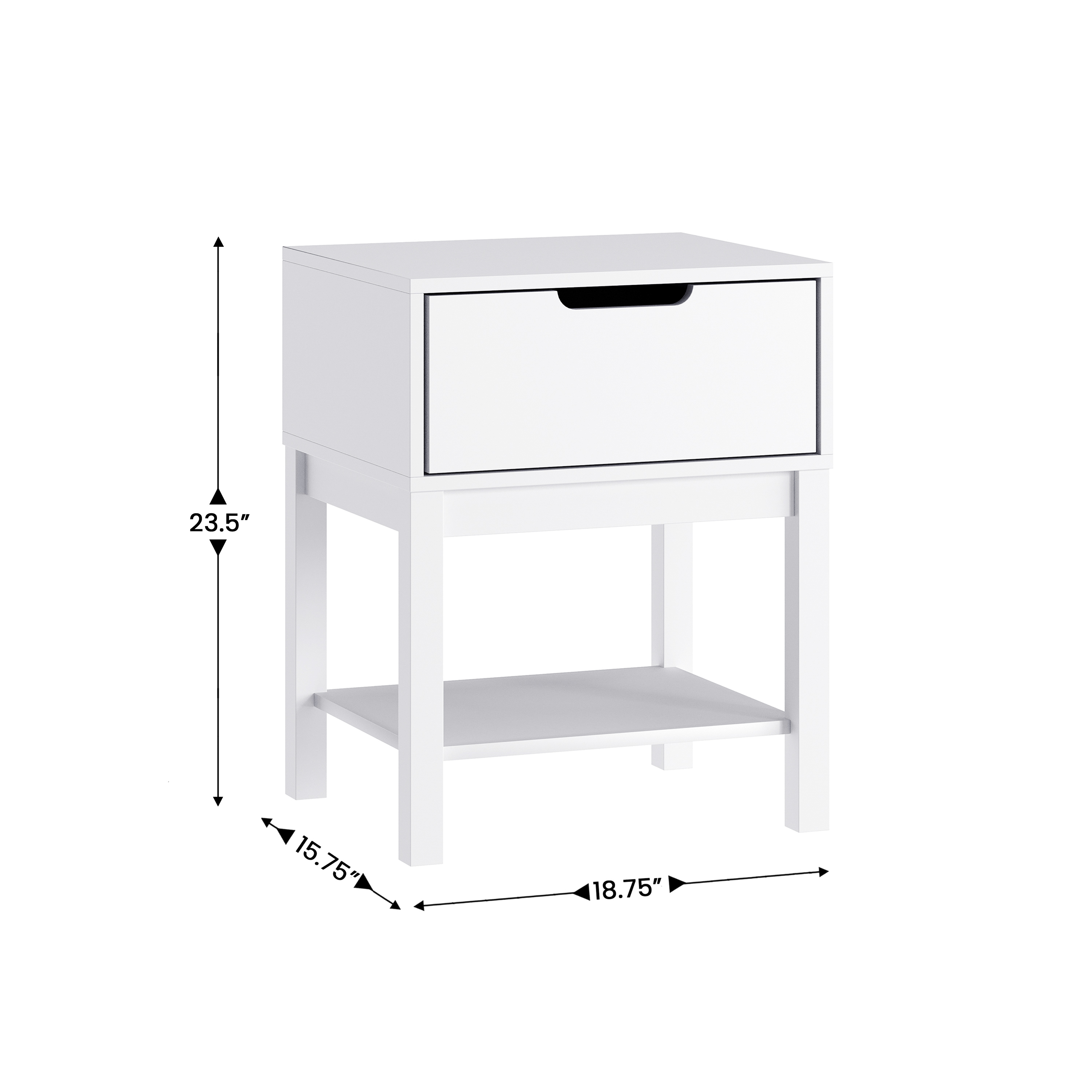Samuel Kids Single-Drawer Night Stand with Gray Solid Wood Frame, Side Table ... - Picture 15 of 21