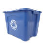 Rubbermaid Commercial, Recycling Bin, 14 gal, Resin, Blue, Rectangle, Receptacle