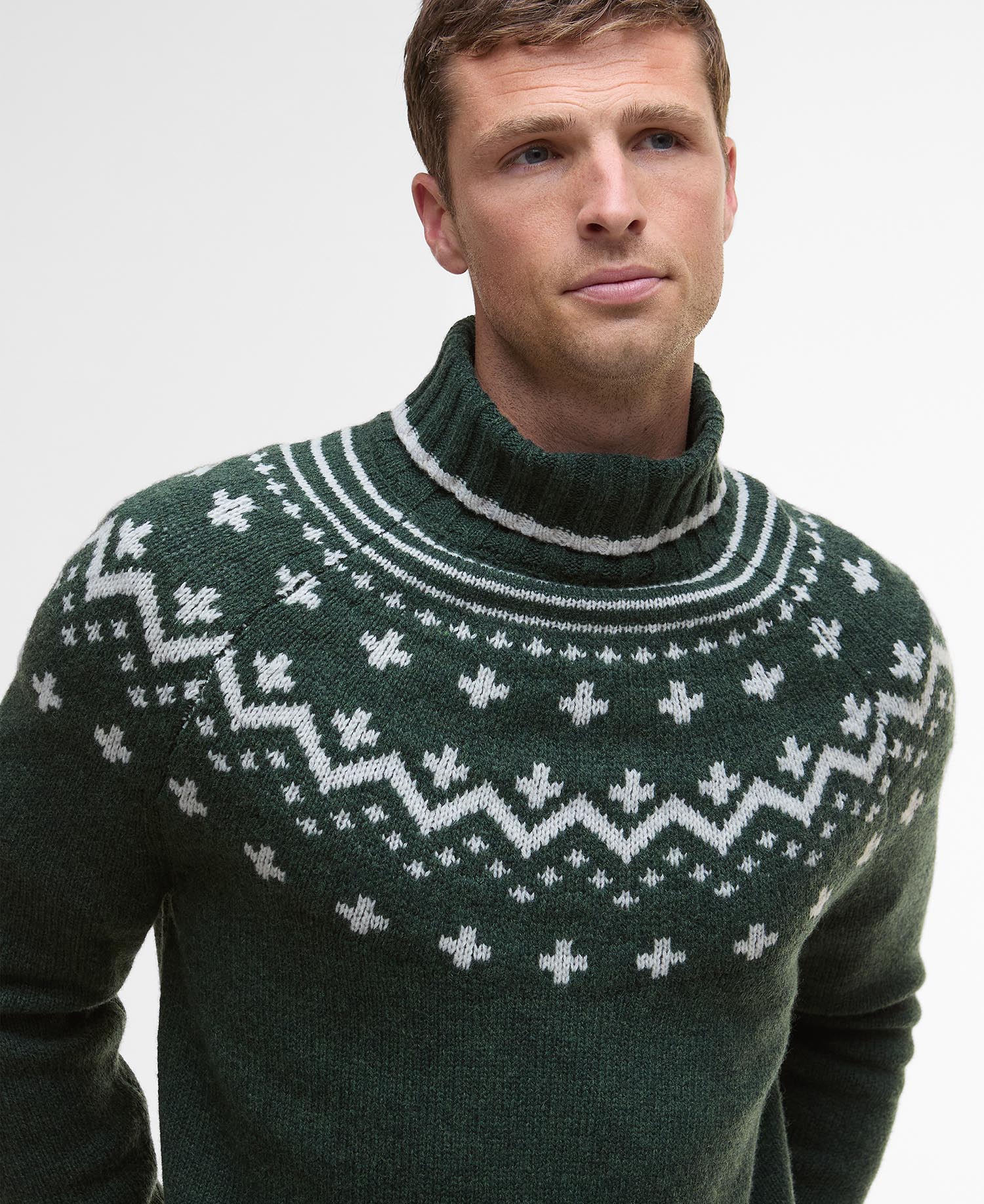 Maglione Hewton con collo alto con risvolto e motivo Fair Isle image number 3