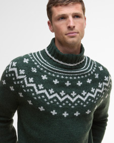 Maglione Hewton con collo alto con risvolto e motivo Fair Isle Forest